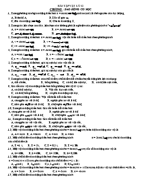 Bài tập vật lý 12 chương  Dao động cơ học